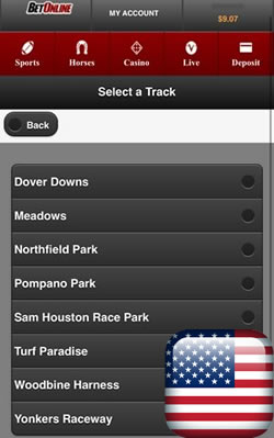 BetOnline American Horse Racing Mobile