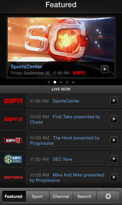 Watch ESPN Sports iOS Android